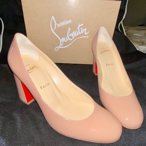 Christian Louboutin Baobab Block Heel Pump in Nude - Picture 4 of 6